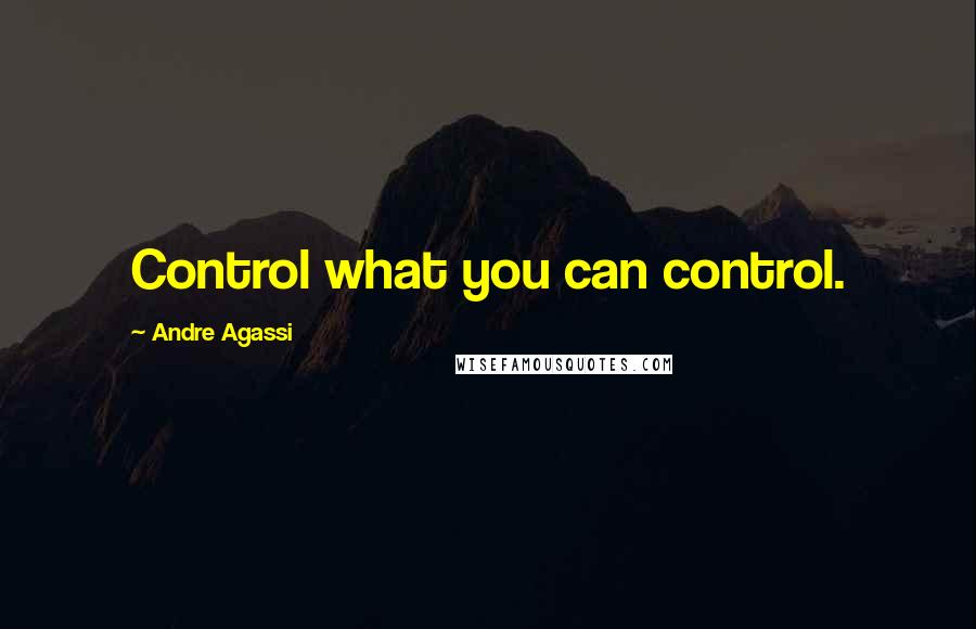 Andre Agassi Quotes: Control what you can control.