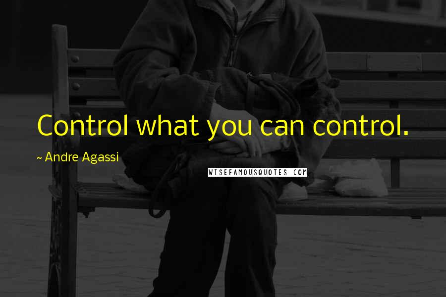 Andre Agassi Quotes: Control what you can control.