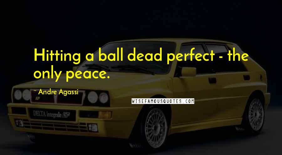 Andre Agassi Quotes: Hitting a ball dead perfect - the only peace.