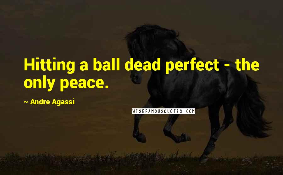 Andre Agassi Quotes: Hitting a ball dead perfect - the only peace.