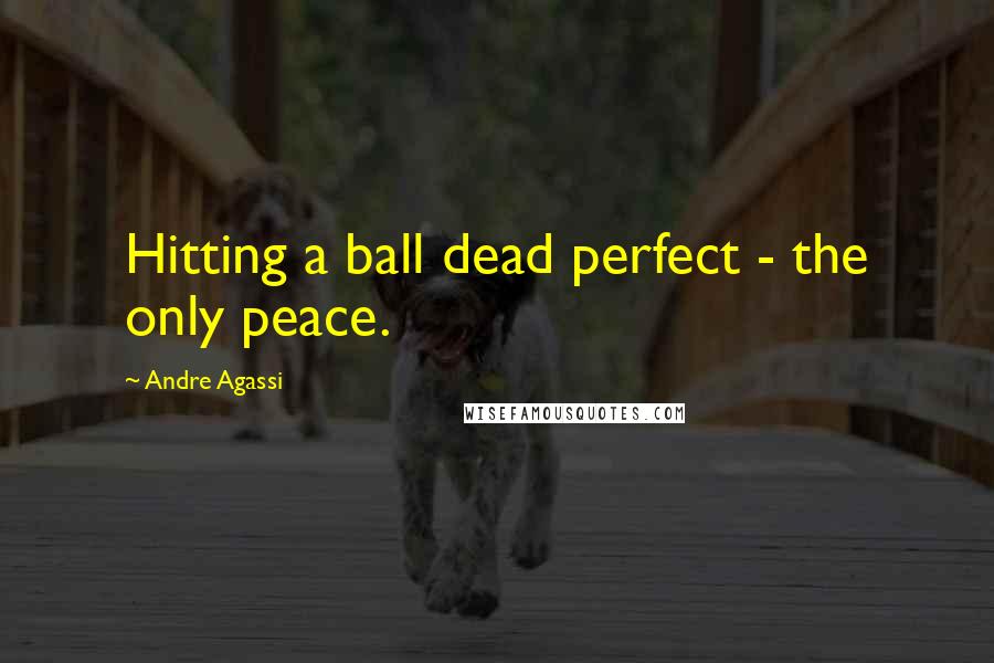 Andre Agassi Quotes: Hitting a ball dead perfect - the only peace.