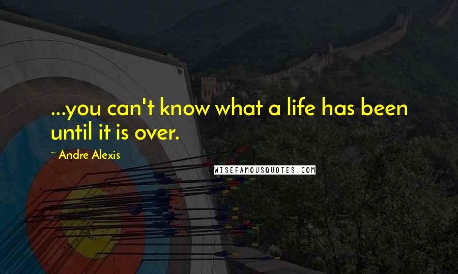 Andre Alexis Quotes: ...you can't know what a life has been until it is over.