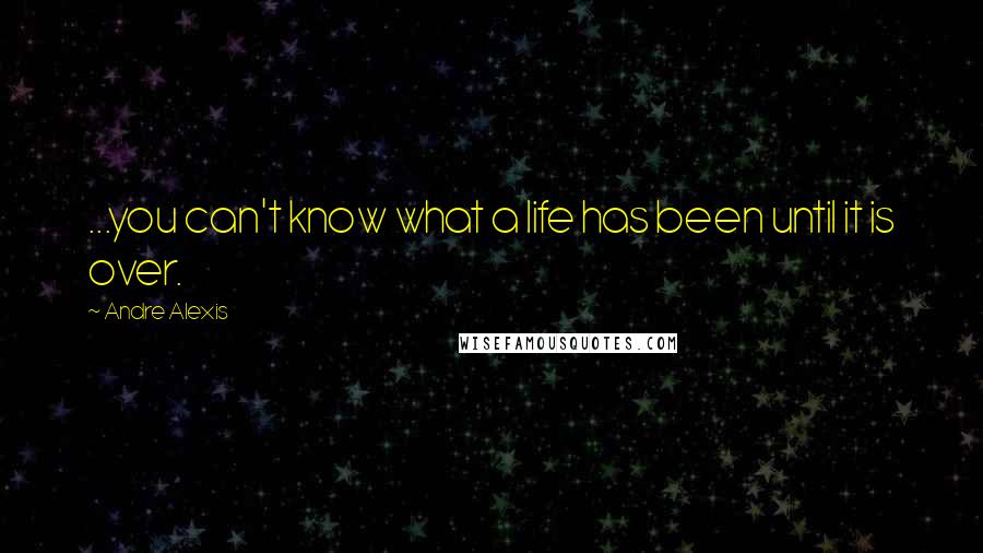 Andre Alexis Quotes: ...you can't know what a life has been until it is over.