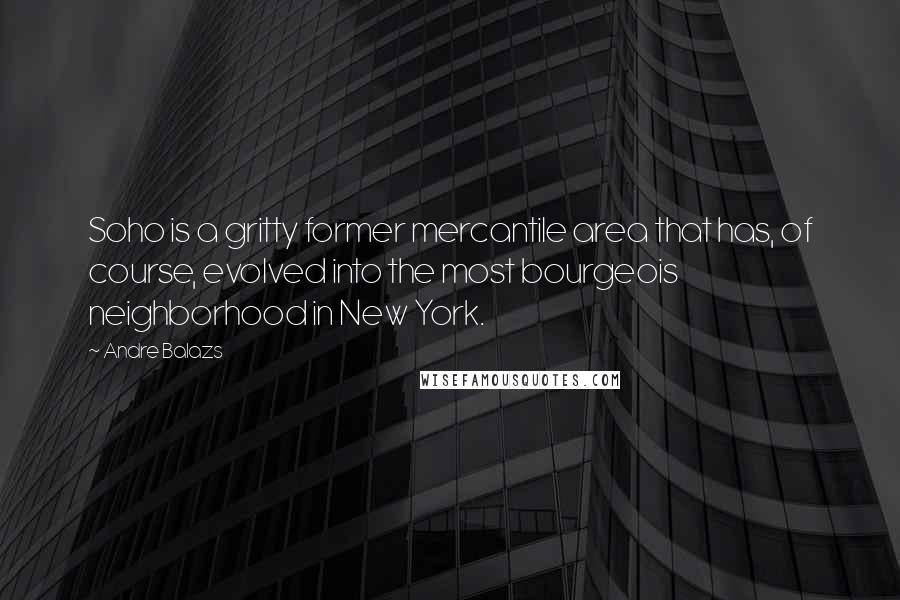 Andre Balazs Quotes: Soho is a gritty former mercantile area that has, of course, evolved into the most bourgeois neighborhood in New York.