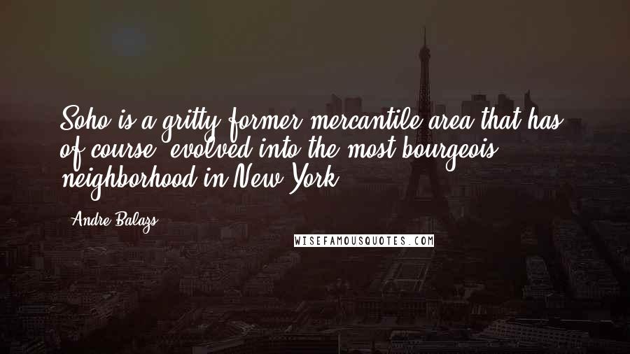 Andre Balazs Quotes: Soho is a gritty former mercantile area that has, of course, evolved into the most bourgeois neighborhood in New York.