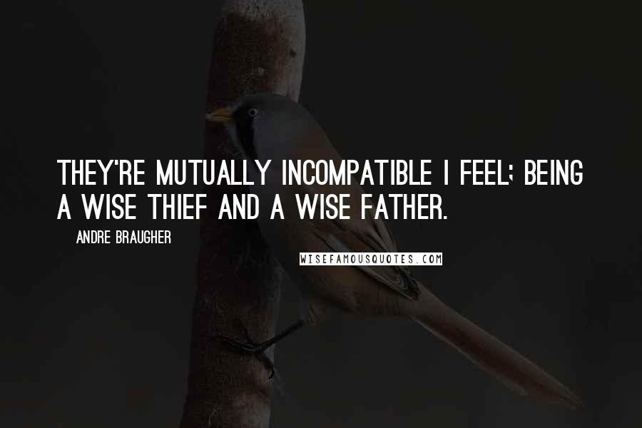 Andre Braugher Quotes: They're mutually incompatible I feel; being a wise thief and a wise father.