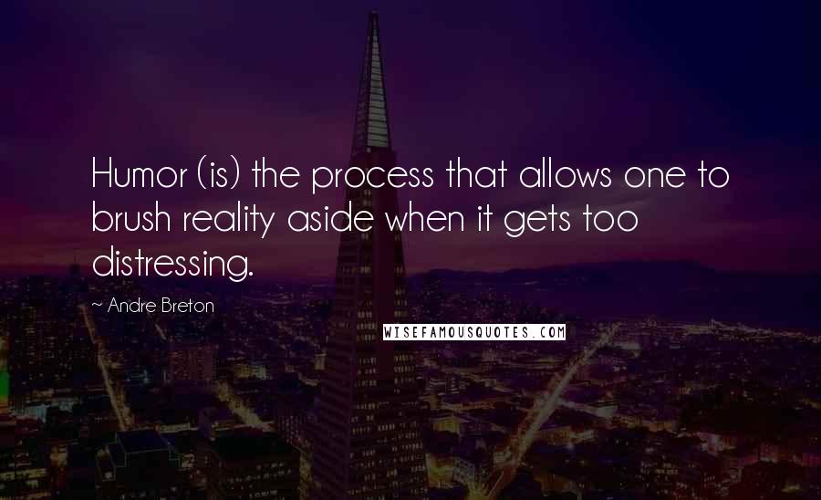 Andre Breton Quotes: Humor (is) the process that allows one to brush reality aside when it gets too distressing.