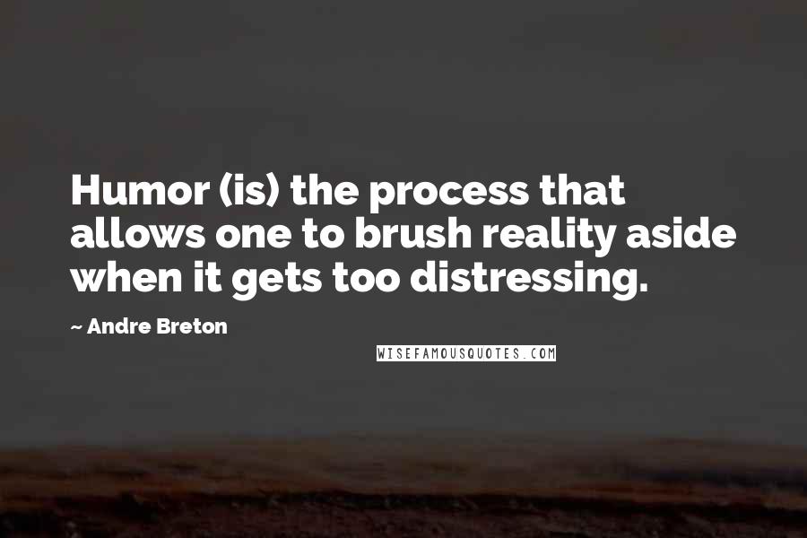 Andre Breton Quotes: Humor (is) the process that allows one to brush reality aside when it gets too distressing.
