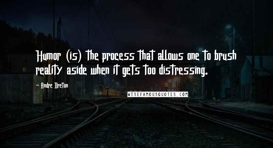 Andre Breton Quotes: Humor (is) the process that allows one to brush reality aside when it gets too distressing.