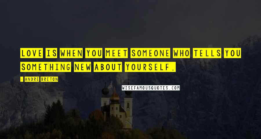 Andre Breton Quotes: Love is when you meet someone who tells you something new about yourself.