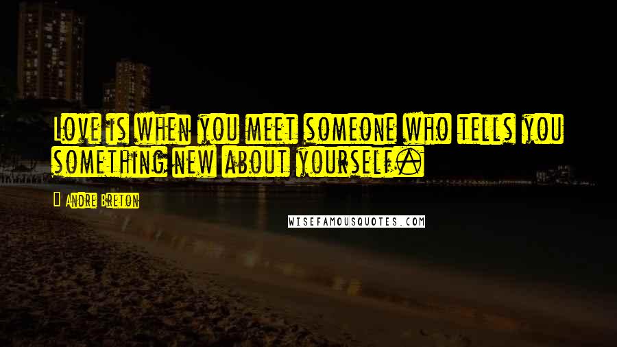 Andre Breton Quotes: Love is when you meet someone who tells you something new about yourself.