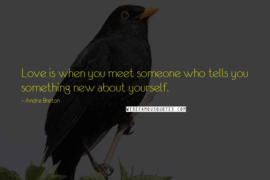 Andre Breton Quotes: Love is when you meet someone who tells you something new about yourself.