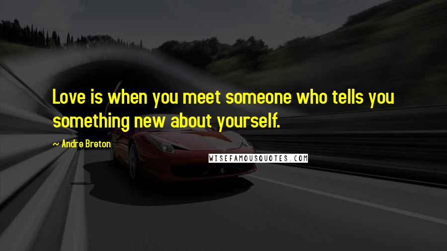 Andre Breton Quotes: Love is when you meet someone who tells you something new about yourself.