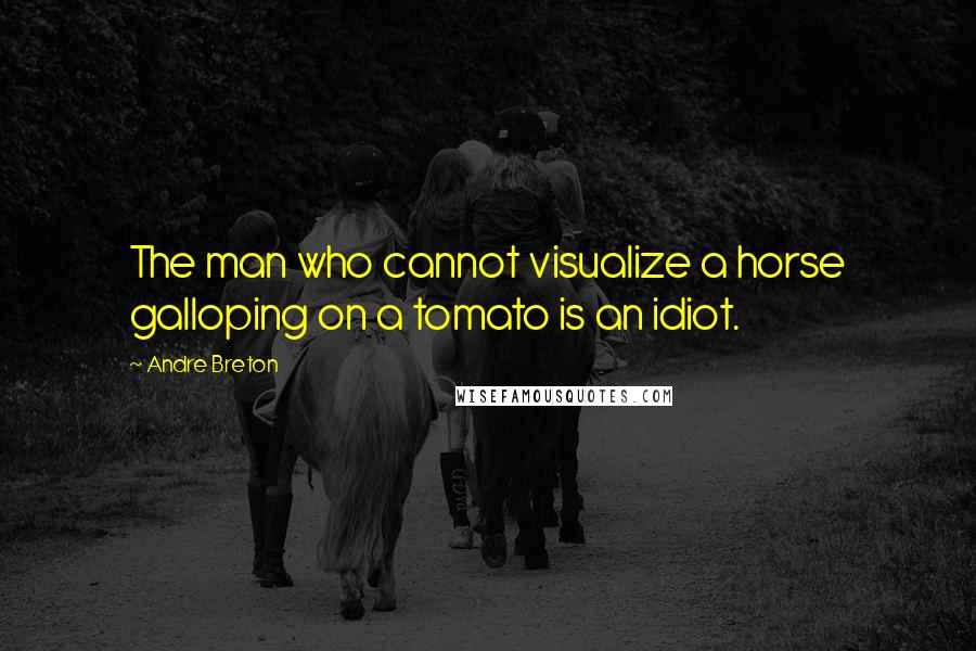 Andre Breton Quotes: The man who cannot visualize a horse galloping on a tomato is an idiot.