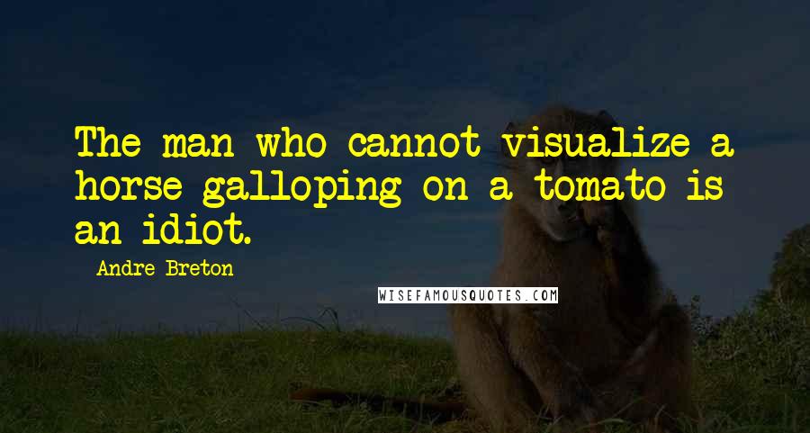 Andre Breton Quotes: The man who cannot visualize a horse galloping on a tomato is an idiot.