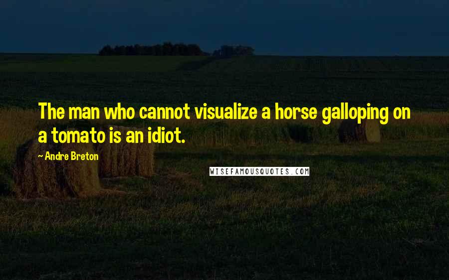 Andre Breton Quotes: The man who cannot visualize a horse galloping on a tomato is an idiot.