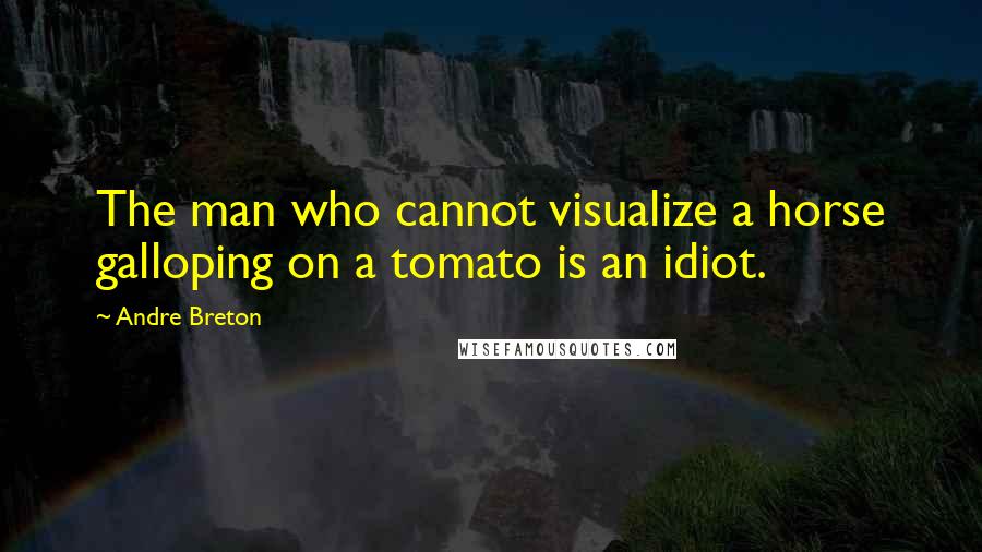 Andre Breton Quotes: The man who cannot visualize a horse galloping on a tomato is an idiot.