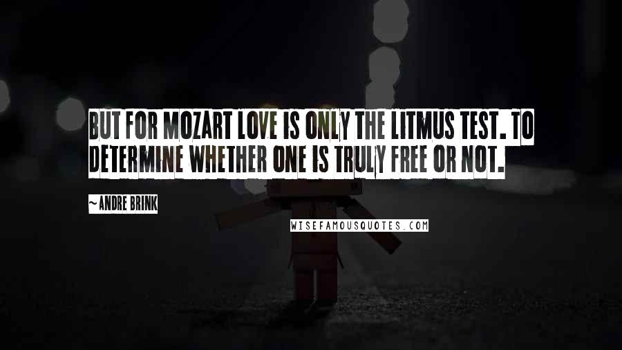 Andre Brink Quotes: But for Mozart love is only the litmus test. To determine whether one is truly free or not.