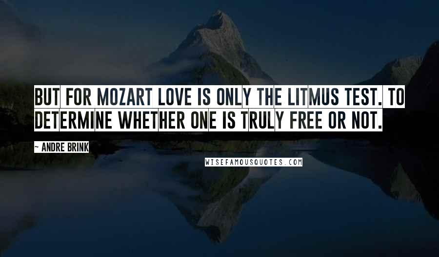 Andre Brink Quotes: But for Mozart love is only the litmus test. To determine whether one is truly free or not.