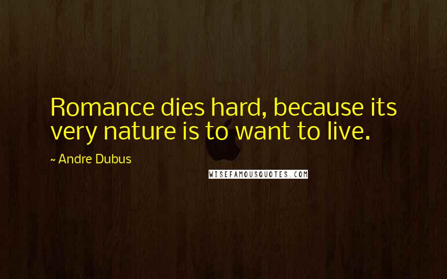 Andre Dubus Quotes: Romance dies hard, because its very nature is to want to live.