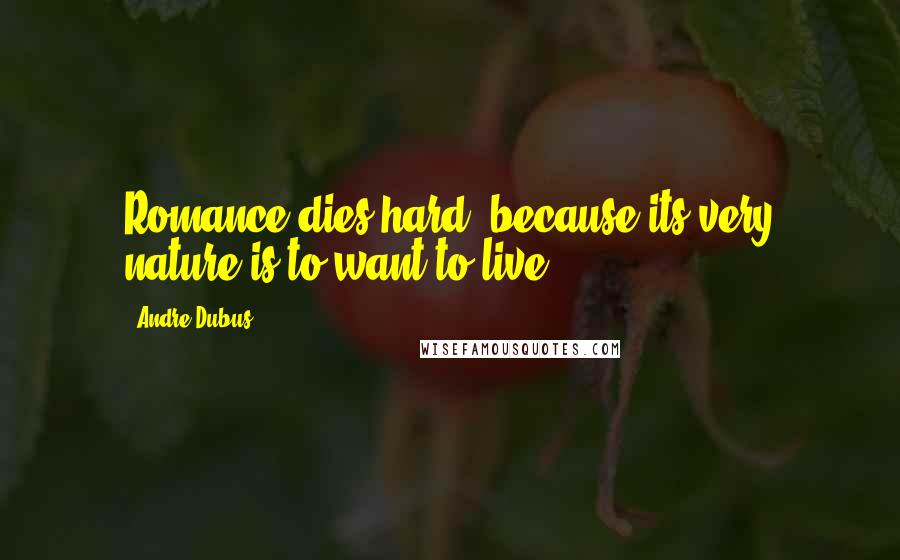 Andre Dubus Quotes: Romance dies hard, because its very nature is to want to live.