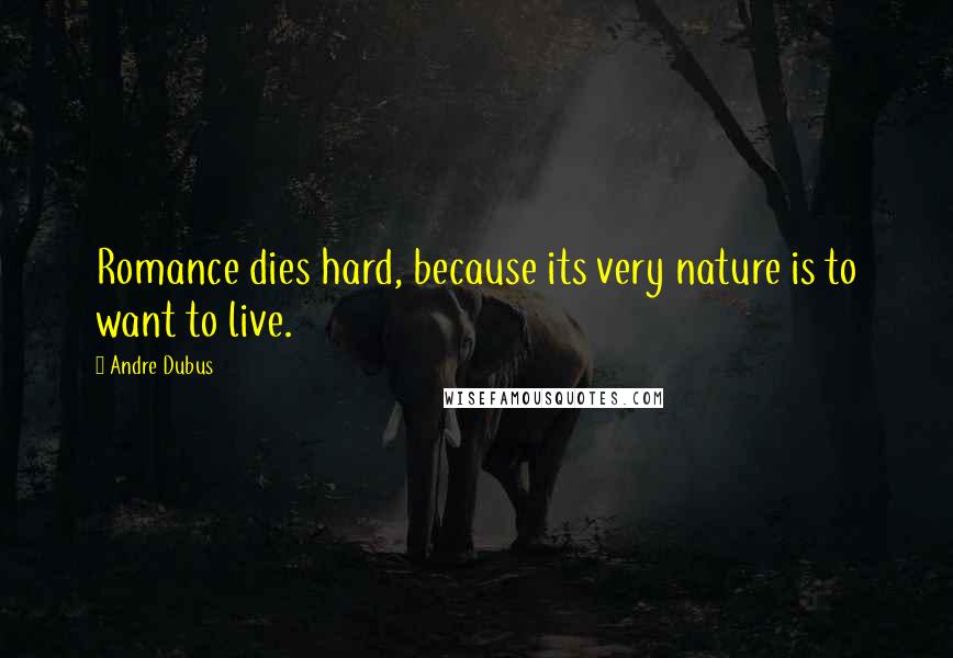 Andre Dubus Quotes: Romance dies hard, because its very nature is to want to live.