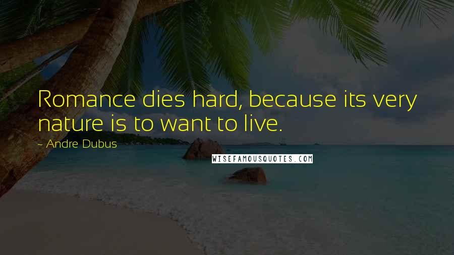 Andre Dubus Quotes: Romance dies hard, because its very nature is to want to live.