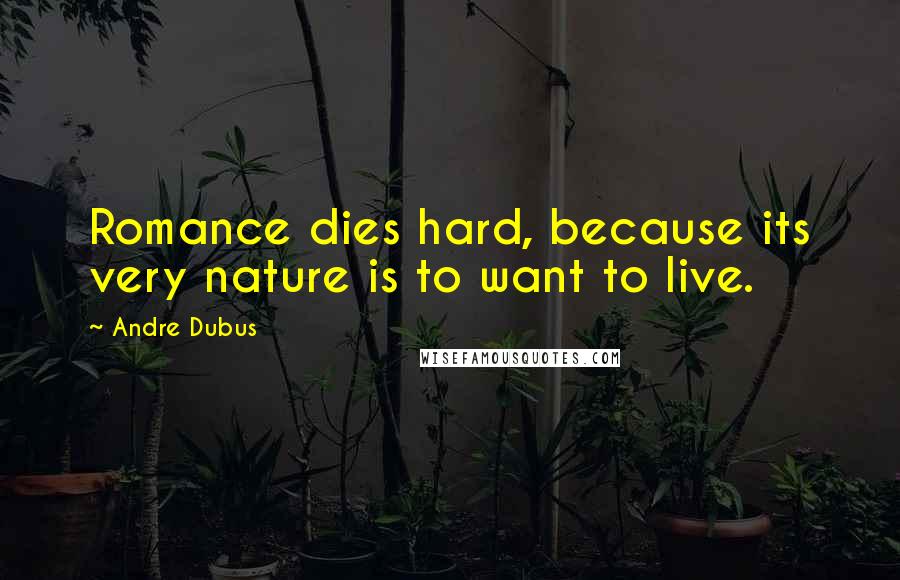 Andre Dubus Quotes: Romance dies hard, because its very nature is to want to live.