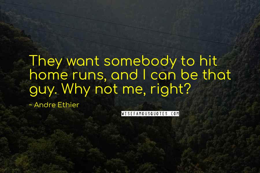 Andre Ethier Quotes: They want somebody to hit home runs, and I can be that guy. Why not me, right?