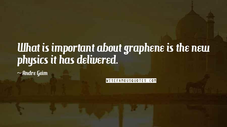 Andre Geim Quotes: What is important about graphene is the new physics it has delivered.