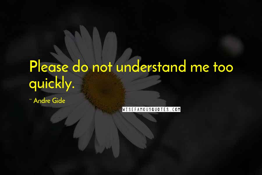 Andre Gide Quotes: Please do not understand me too quickly.