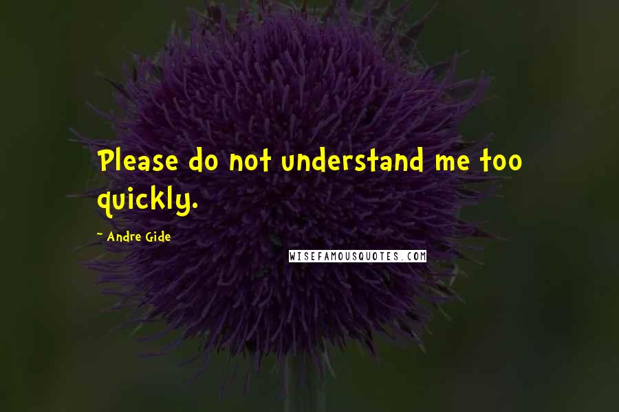 Andre Gide Quotes: Please do not understand me too quickly.