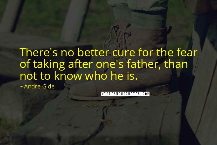 Andre Gide Quotes: There's no better cure for the fear of taking after one's father, than not to know who he is.