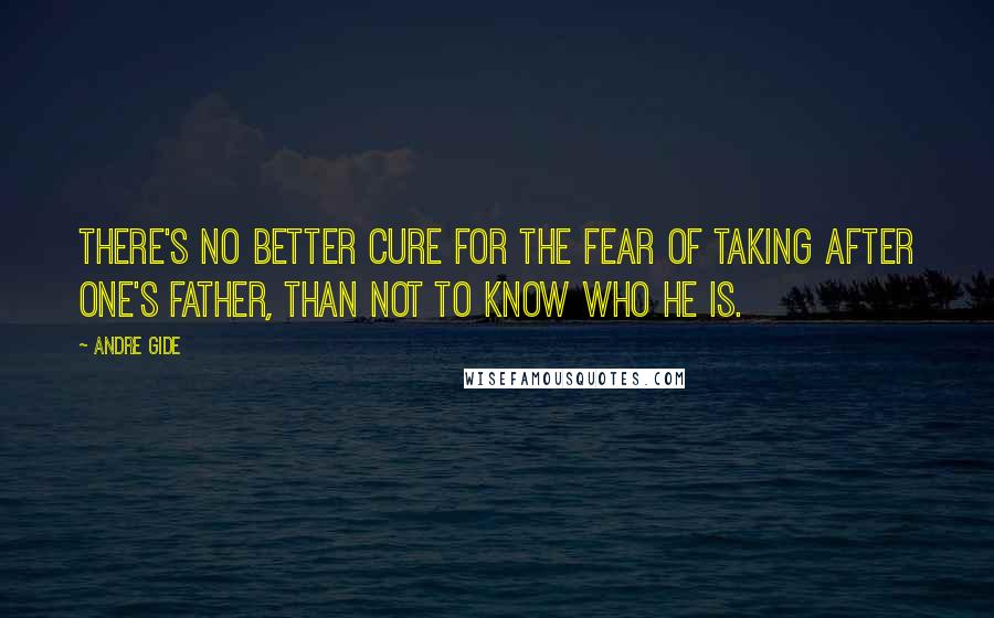 Andre Gide Quotes: There's no better cure for the fear of taking after one's father, than not to know who he is.