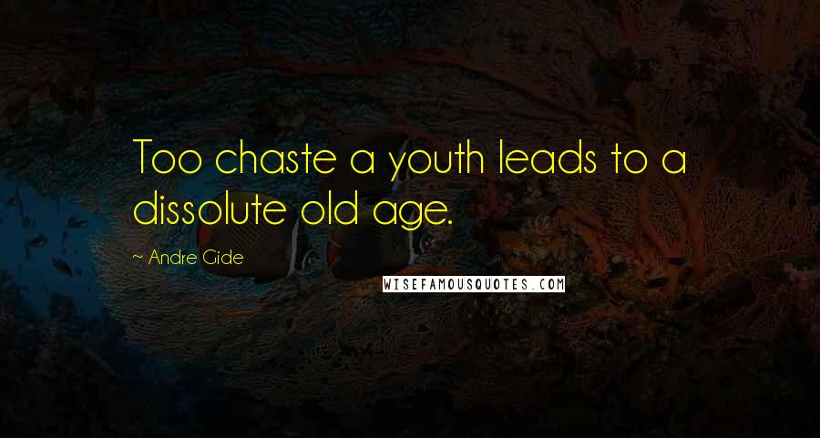 Andre Gide Quotes: Too chaste a youth leads to a dissolute old age.