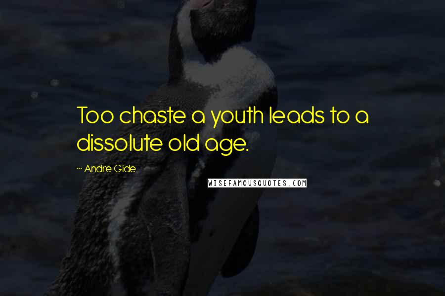 Andre Gide Quotes: Too chaste a youth leads to a dissolute old age.