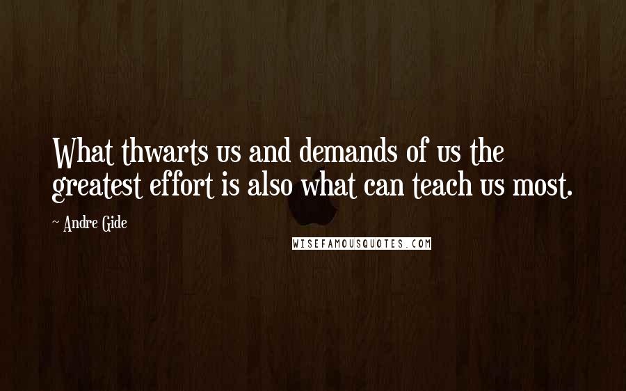 Andre Gide Quotes: What thwarts us and demands of us the greatest effort is also what can teach us most.