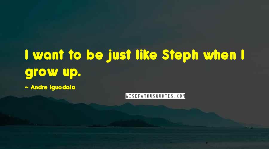 Andre Iguodala Quotes: I want to be just like Steph when I grow up.