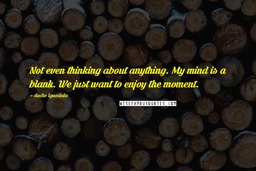 Andre Iguodala Quotes: Not even thinking about anything. My mind is a blank. We just want to enjoy the moment.