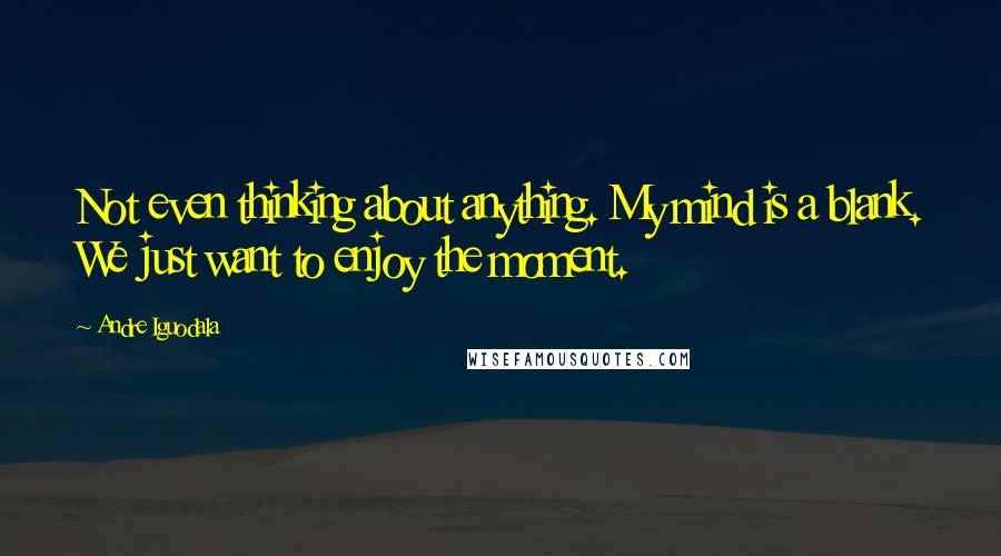 Andre Iguodala Quotes: Not even thinking about anything. My mind is a blank. We just want to enjoy the moment.