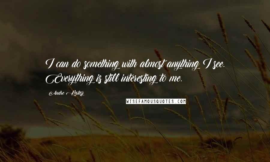 Andre Kertesz Quotes: I can do something with almost anything I see. Everything is still interesting to me.