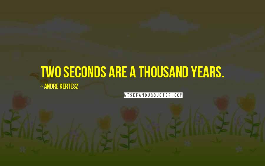 Andre Kertesz Quotes: Two seconds are a thousand years.