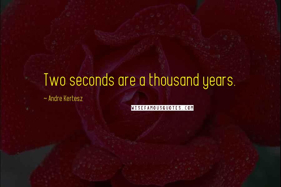 Andre Kertesz Quotes: Two seconds are a thousand years.