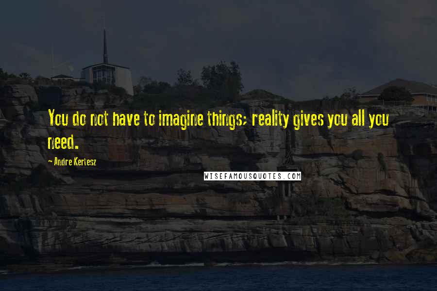 Andre Kertesz Quotes: You do not have to imagine things; reality gives you all you need.