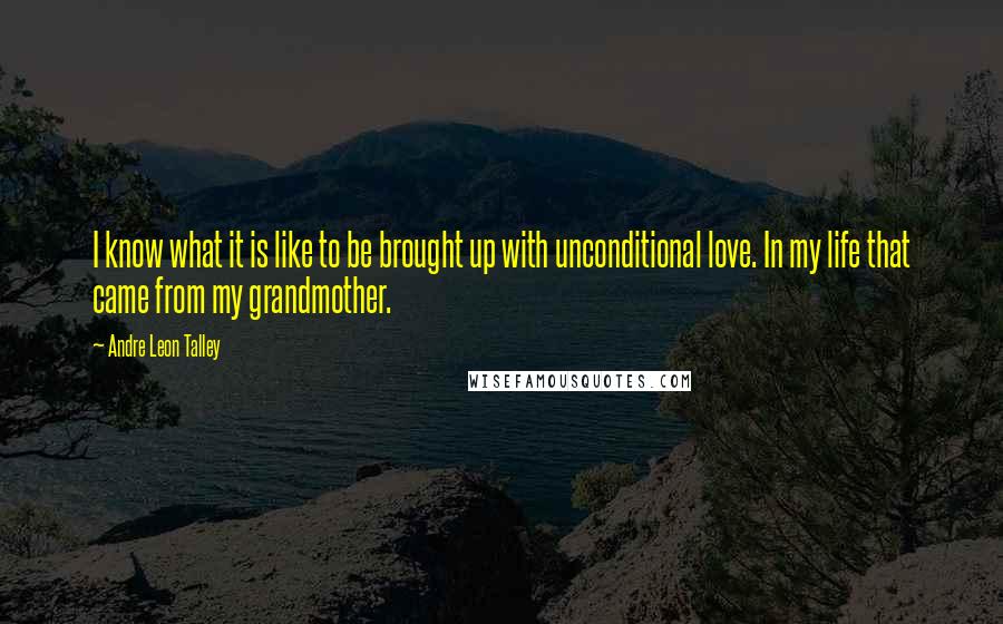 Andre Leon Talley Quotes: I know what it is like to be brought up with unconditional love. In my life that came from my grandmother.