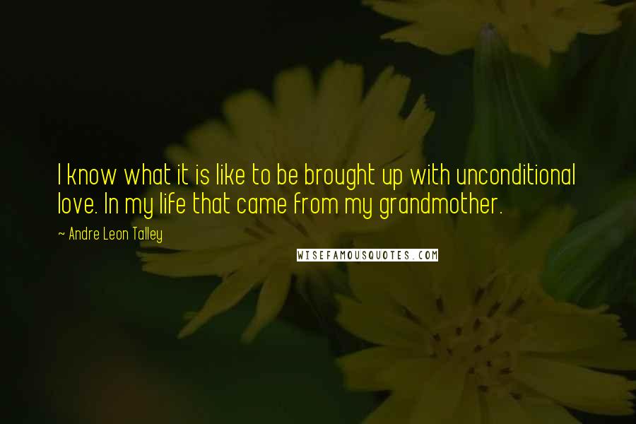 Andre Leon Talley Quotes: I know what it is like to be brought up with unconditional love. In my life that came from my grandmother.