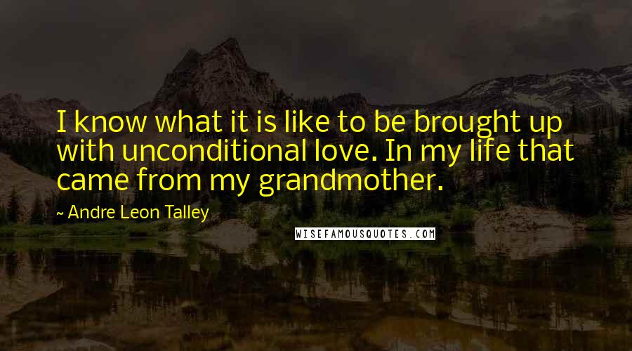 Andre Leon Talley Quotes: I know what it is like to be brought up with unconditional love. In my life that came from my grandmother.