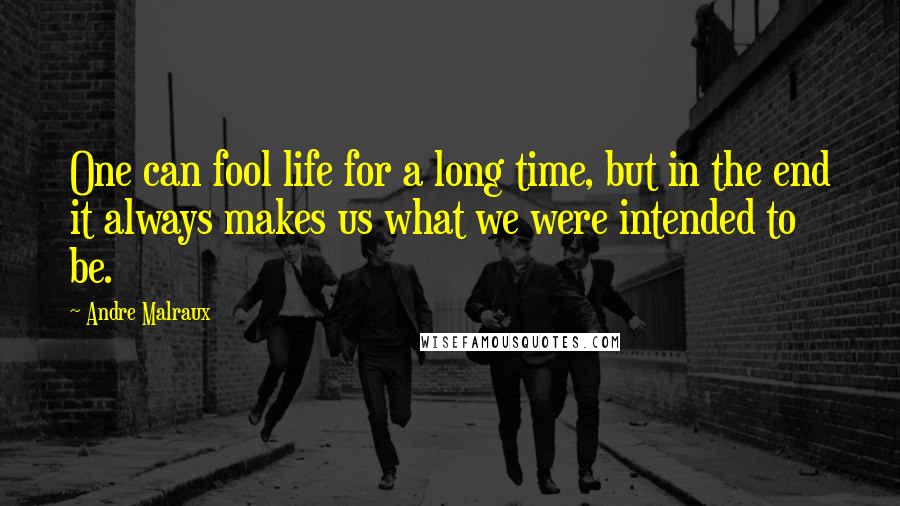 Andre Malraux Quotes: One can fool life for a long time, but in the end it always makes us what we were intended to be.