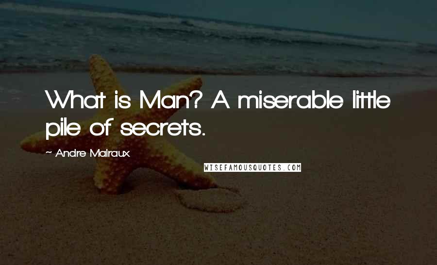 Andre Malraux Quotes: What is Man? A miserable little pile of secrets.