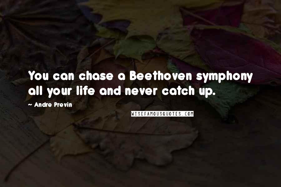 Andre Previn Quotes: You can chase a Beethoven symphony all your life and never catch up.